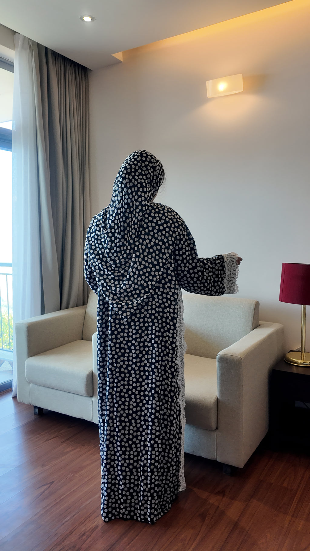 NOOR  Polka Luxe Abaya  by EZZAH