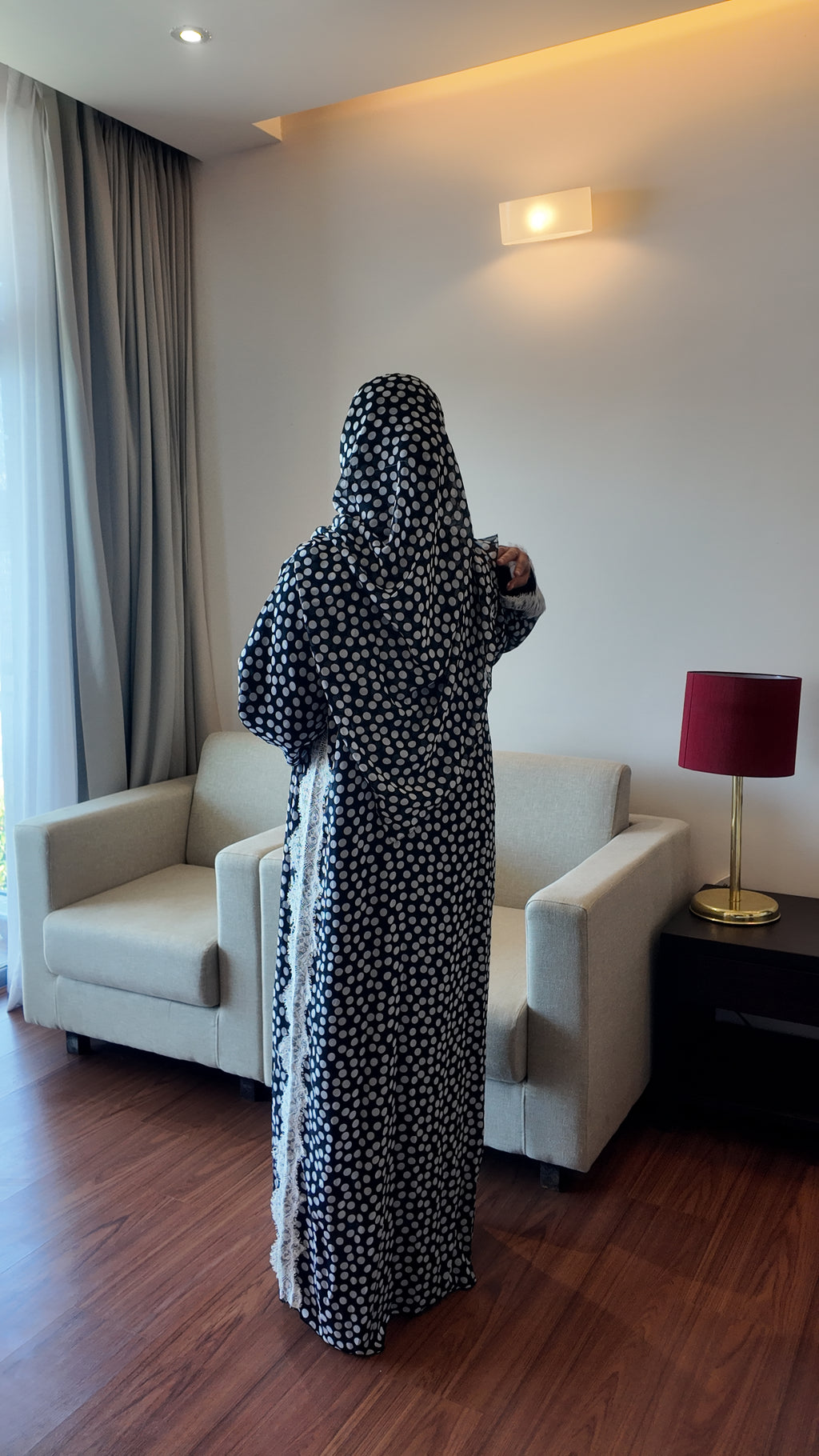 NOOR  Polka Luxe Abaya  by EZZAH