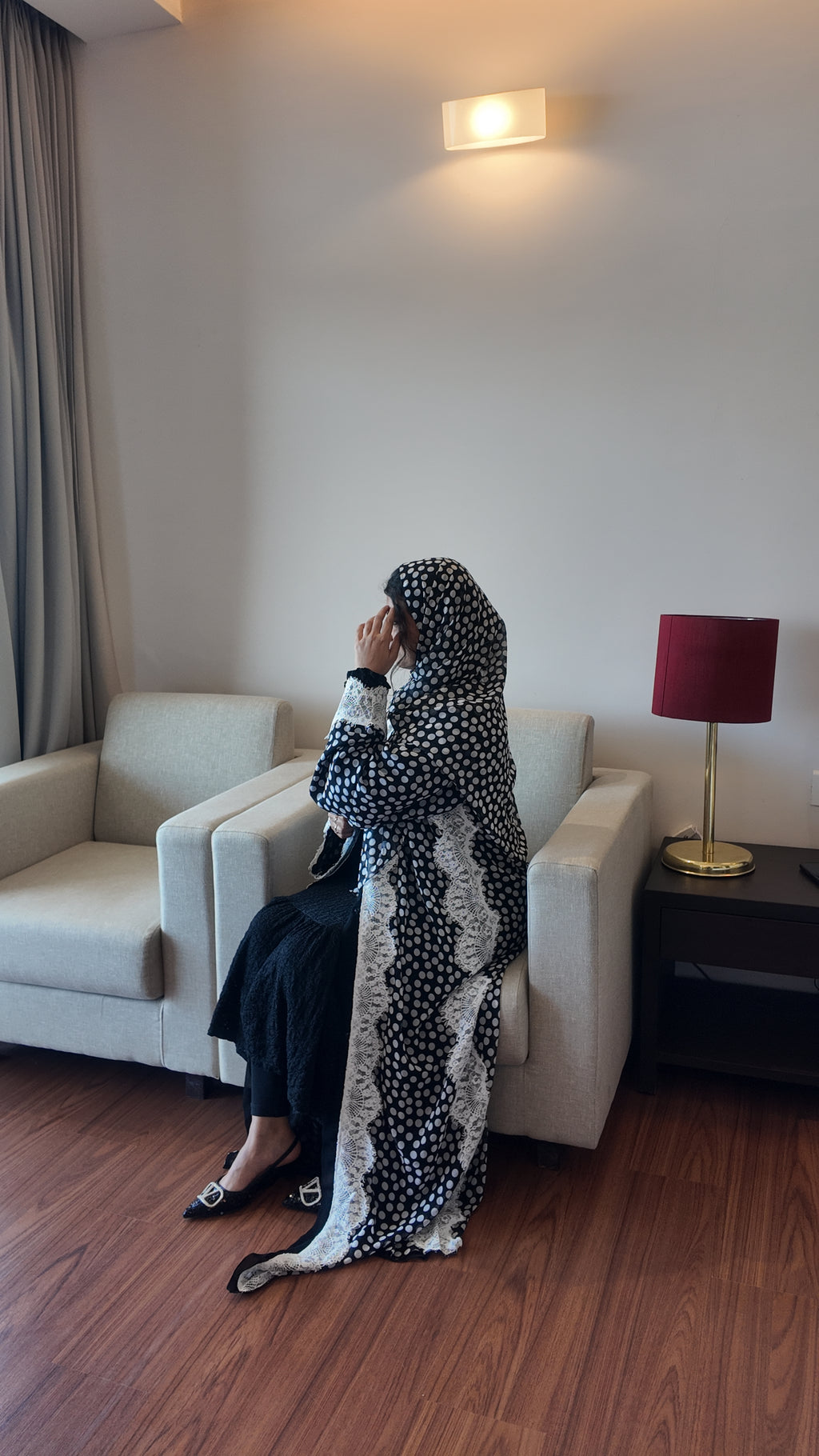 NOOR  Polka Luxe Abaya  by EZZAH