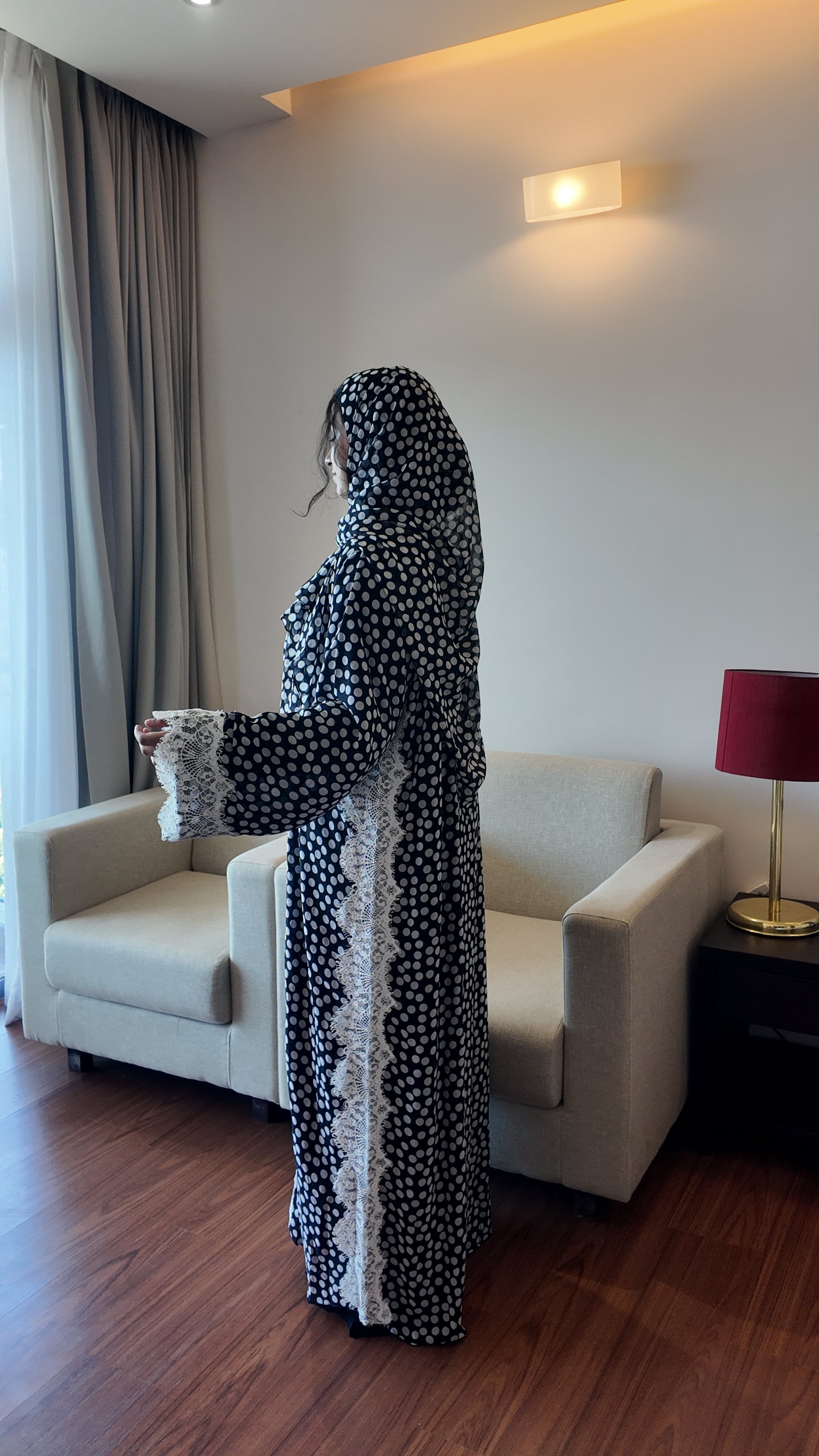 NOOR  Polka Luxe Abaya  by EZZAH