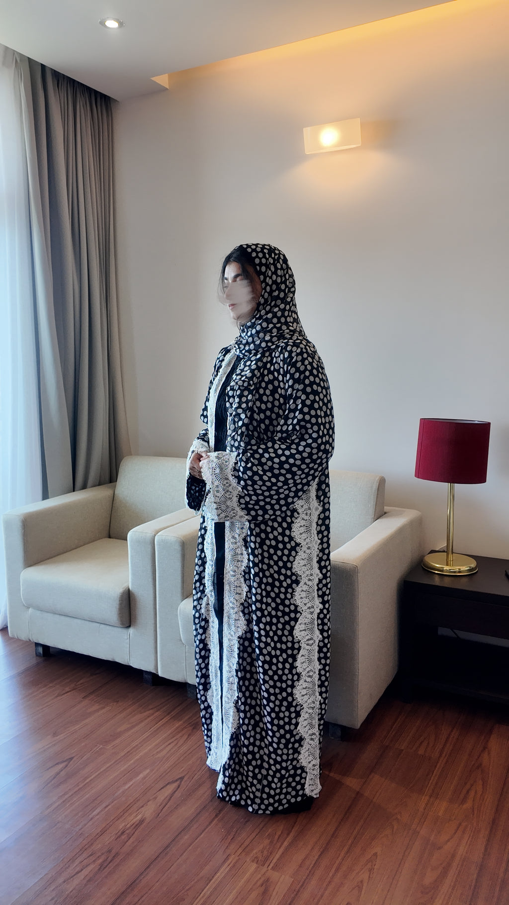 NOOR  Polka Luxe Abaya  by EZZAH